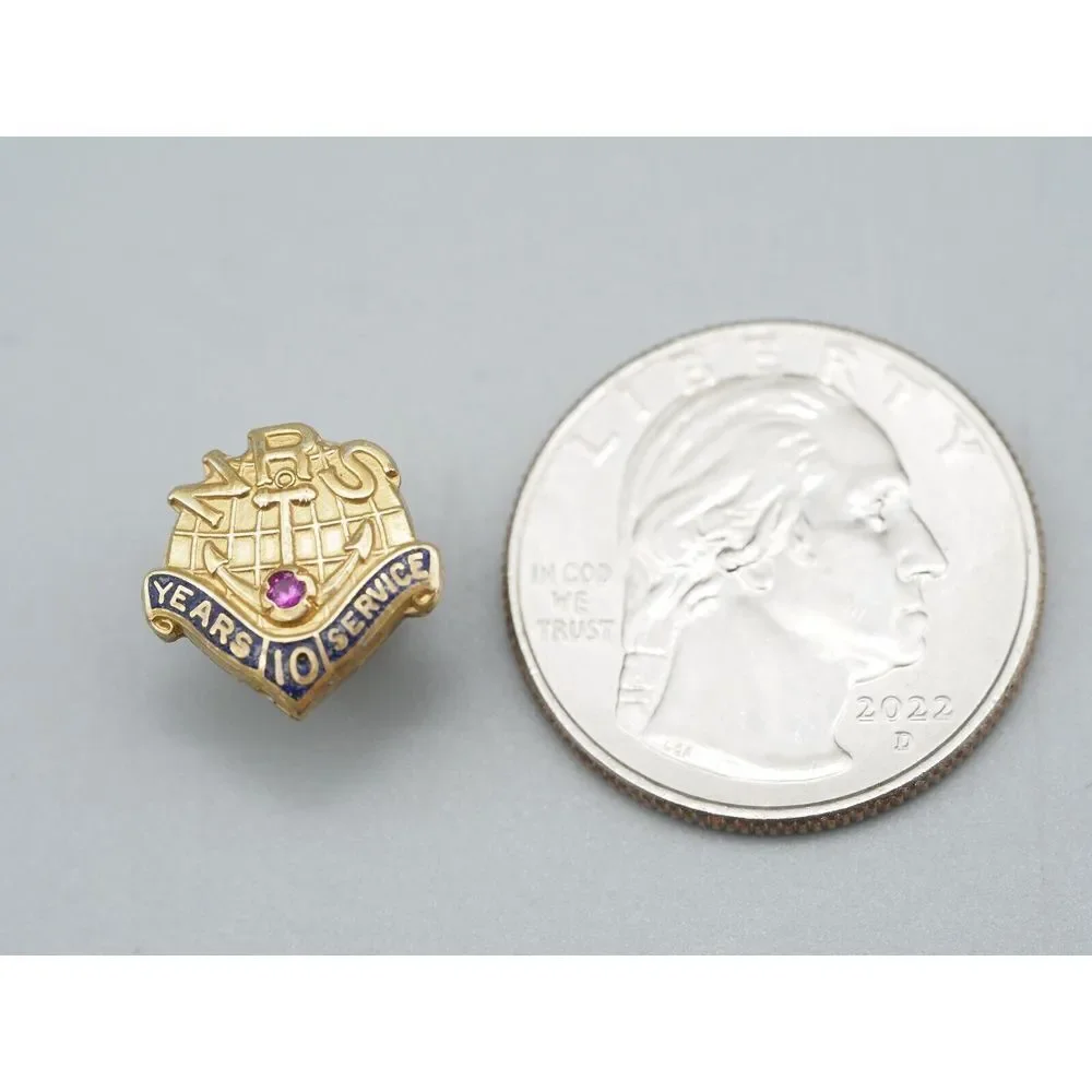 VTG US Navy Pin 10K GF + Ruby